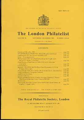 Literature - London Philatelist Vol 98 Number 1163-64 dated Nov-Dec 1989 - with articles relating to St Vincent, Palestine, Sarawak & Queensland, stamps on , stamps on  stamps on literature - london philatelist vol 98 number 1163-64 dated nov-dec 1989 - with articles relating to st vincent, stamps on  stamps on  palestine, stamps on  stamps on  sarawak & queensland