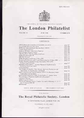 Literature - London Philatelist Vol 99 Number 1170 dated June 1990 - with articles relating to France, Austria, Gibraltar, Channel Islands & Queensland, stamps on , stamps on  stamps on literature - london philatelist vol 99 number 1170 dated june 1990 - with articles relating to france, stamps on  stamps on  austria, stamps on  stamps on  gibraltar, stamps on  stamps on  channel islands & queensland