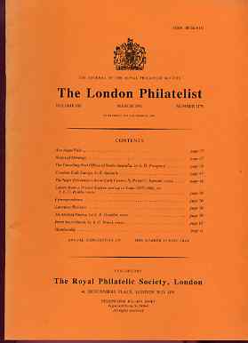 Literature - London Philatelist Vol 100 Number 1179 dated March 1991 - with articles relating to TPOs of South Australia, Croatia, Niger Territories & India