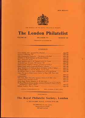 Literature - London Philatelist Vol 100 Number 1188 dated December 1991 - with articles relating to Baghdad, Ottoman Empire in Greece & China, stamps on 