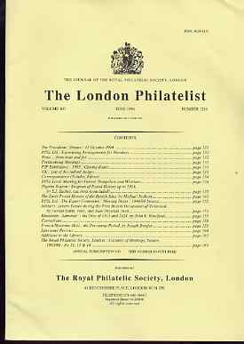 Literature - London Philatelist Vol 103 Number 1216 dated June 1994 - with articles relating to Nigeria, Eatly Great Britain Postal History, Transvaal, Rhodesia & French ...