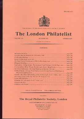 Literature - London Philatelist Vol 104 Number 1229 dated October 1995 - with articles relating to St Vincent, South Africa, Falkland Islands & Victoria, stamps on , stamps on  stamps on literature - london philatelist vol 104 number 1229 dated october 1995 - with articles relating to st vincent, stamps on  stamps on  south africa, stamps on  stamps on  falkland islands & victoria