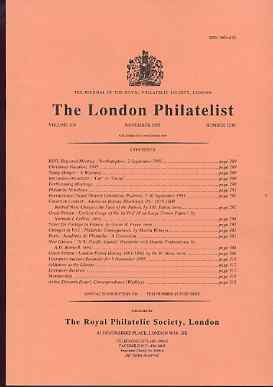 Literature - London Philatelist Vol 104 Number 1230 dated November 1995 - with articles relating to Great Britain & New Guinea, stamps on , stamps on  stamps on literature - london philatelist vol 104 number 1230 dated november 1995 - with articles relating to great britain & new guinea