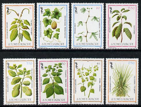 St Thomas & Prince Islands 1983 Medicinal Plants set of 8 unmounted mint, Mi 861-68, stamps on , stamps on  stamps on flowers, stamps on  stamps on medical, stamps on medicinal plants