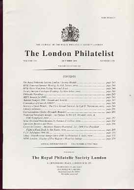 Literature - London Philatelist Vol 105 Number 1239 dated October 1996 - with articles relating to Norway - Great Britain Airmails, Transvaal Telegraphs & Libya