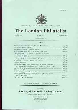 Literature - London Philatelist Vol 106 Number 1244 dated April 1997 - with articles relating to Germany, stamps on , stamps on  stamps on literature - london philatelist vol 106 number 1244 dated april 1997 - with articles relating to germany