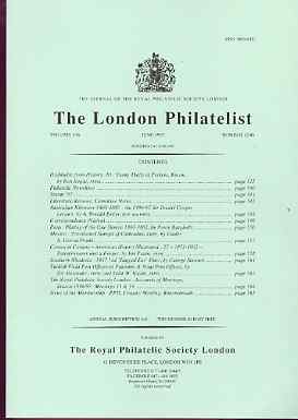 Literature - London Philatelist Vol 106 Number 1246 dated June 1997 - with articles relating to Perkins Bacon, Australia, Peru, Mexico, Southern Rhodesia & Turkish POs in...