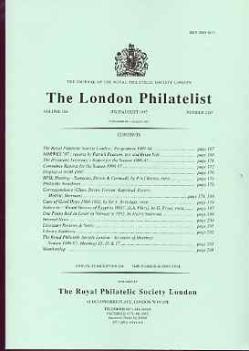 Literature - London Philatelist Vol 106 Number 1247 dated July-Aug 1997 - with articles relating to Cape of Good Hope & Egypt, stamps on , stamps on  stamps on literature - london philatelist vol 106 number 1247 dated july-aug 1997 - with articles relating to cape of good hope & egypt