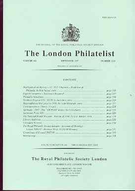 Literature - London Philatelist Vol 106 Number 1248 dated September 1997 - with articles relating to Northern Nigeria, Inflation Mail, Germany & National Postal Museum