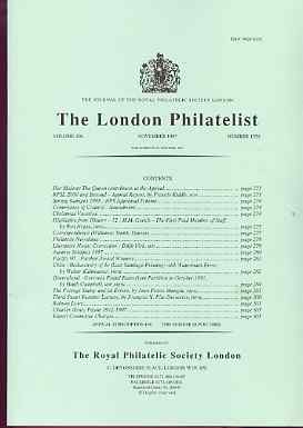 Literature - London Philatelist Vol 106 Number 1250 dated November 1997 - with articles relating to Chile, Queensland & Errors, stamps on , stamps on  stamps on literature - london philatelist vol 106 number 1250 dated november 1997 - with articles relating to chile, stamps on  stamps on  queensland & errors