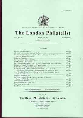 Literature - London Philatelist Vol 106 Number 1251 dated December 1997 - with articles relating to Errors, Perkins Bacon & Cape of Good Hope, stamps on , stamps on  stamps on literature - london philatelist vol 106 number 1251 dated december 1997 - with articles relating to errors, stamps on  stamps on  perkins bacon & cape of good hope