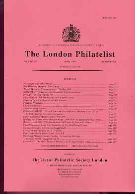 Literature - London Philatelist Vol 107 Number 1254 dated April 1998 - with articles relating to Colombia, Mail Via Brindisi, Hawaii & Cape of Good Hope, stamps on , stamps on  stamps on literature - london philatelist vol 107 number 1254 dated april 1998 - with articles relating to colombia, stamps on  stamps on  mail via brindisi, stamps on  stamps on  hawaii & cape of good hope