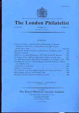 Literature - London Philatelist Vol 108 Number 1269 dated October 1999 - with articles relating to Gold Coast, Rare Stamps of the World & O-Code, stamps on 