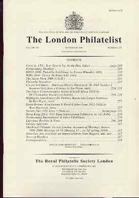 Literature - London Philatelist Vol 109 Number 1278 dated September 2000 - with articles relating to South Africa, Perkins Bacon & Great Britain KG5 , stamps on 