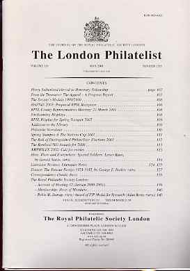 Literature - London Philatelist Vol 110 Number 1285 dated May 2001 - with articles relating to Soldiers Letters & France, stamps on 