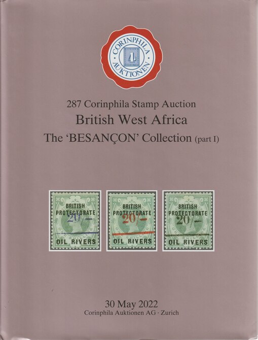 Auction Catalogue - British West Africa - The Besancon collection part 1 - Corinphila 30 May 2022 - Hard back complete with prices realised - UK buyers only please., stamps on 