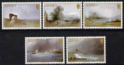 Jersey 1987 Christmas - paintings by John le Capelain set of 5 unmounted mint, SG 428-32, stamps on , stamps on  stamps on arts, stamps on  stamps on christmas