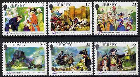 Jersey 1989 Bicent of French Revolution set of 6 unmounted mint, SG 501-506, stamps on , stamps on  stamps on militaria, stamps on  stamps on ships