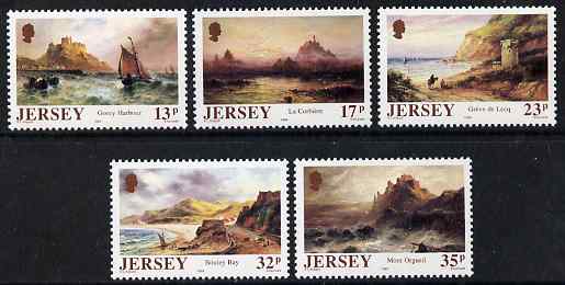 Jersey 1989 150th Birth Anniversary of Sarah Louisa Kilpack (artist) set of 5 unmounted mint, SG 512-16, stamps on , stamps on  stamps on arts, stamps on  stamps on ships, stamps on  stamps on 