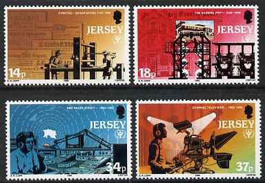 Jersey 1990 International Literacy Year - Jersey News Media set of 4 unmounted mint, SG 526-29, stamps on newspapers, stamps on communications, stamps on printing