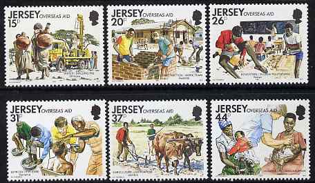 Jersey 1991 Overseas Aid set of 6 unmounted mint, SG 5458-63, stamps on civilengineering, stamps on education, stamps on diseases, stamps on medical, stamps on agriculture
