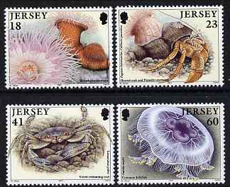 Jersey 1994 Marine Life set of 4 unmounted mint, SG 670-73, stamps on , stamps on  stamps on marine life, stamps on  stamps on shells