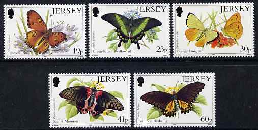 Jersey 1995 Butterflies set of 5 unmounted mint, SG 717-21, stamps on butterflies