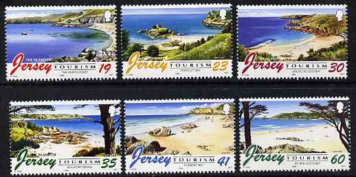 Jersey 1996 Tourism - Beaches set of 6 unmounted mint, SG 752-57, stamps on , stamps on  stamps on tourism