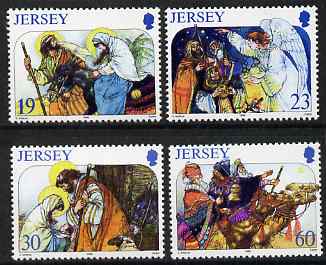 Jersey 1996 Christmas set of 4 unmounted mint, SG 764-67, stamps on christmas