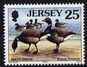 Jersey 1997-99 Seabirds & Waders 25p Brent Goose unmounted mint SG 785, stamps on birds