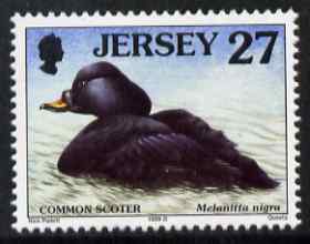 Jersey 1997-99 Seabirds & Waders 27p Black Scoter unmounted mint SG 787, stamps on birds