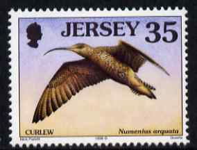 Jersey 1997-99 Seabirds & Waders 35p Western Curlew unmounted mint SG 795, stamps on birds