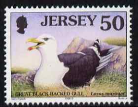 Jersey 1997-99 Seabirds & Waders 50p Greater Black-backed Gull unmounted mint SG 800, stamps on , stamps on  stamps on birds