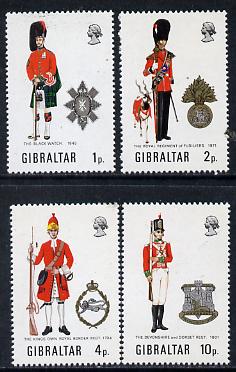 Gibraltar 1971 Military Uniforms #3 set of 4 unmounted mint, SG 290-93, stamps on , stamps on  stamps on militaria, stamps on  stamps on uniforms