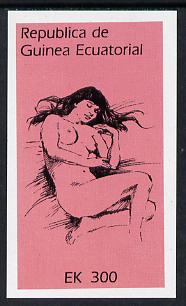 Equatorial Guinea 1977 Drawings of Nudes 300ek imperf m/sheet unmounted mint, stamps on arts  nudes