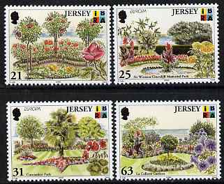 Jersey 1999 Europa - Parks & Gardens set of 4 unmounted mint, SG 899-902, stamps on , stamps on  stamps on flowers, stamps on  stamps on trees, stamps on  stamps on roses, stamps on  stamps on europa