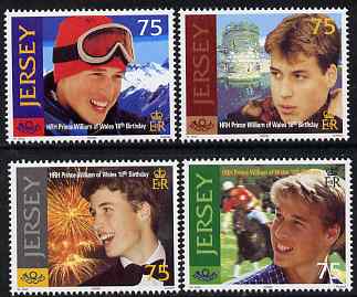 Jersey 2000 Prince William 18th Birthday set of 4 unmounted mint, SG 954-57, stamps on , stamps on  stamps on royalty, stamps on  stamps on william