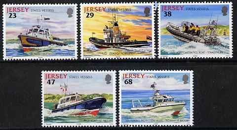 Jersey 2002 States Vessels set of 5 unmounted mint, SG 1024-28, stamps on , stamps on  stamps on ships, stamps on  stamps on police