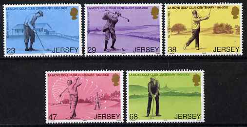 Jersey 2002 Centenary of La Moye Golf Club set of 5 unmounted mint, SG 1035-39, stamps on sports, stamps on golf