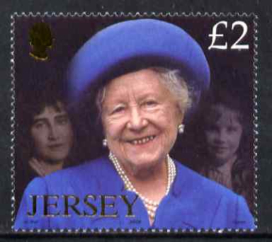 Jersey 2002 Queen Elizabeth the Queen Mother commemoration Â£2 unmounted mint, SG 1052, stamps on , stamps on  stamps on royalty, stamps on  stamps on queen mother