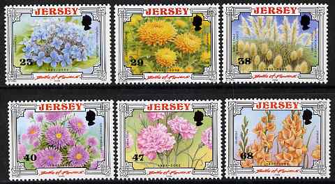 Jersey 2002 Centenary of Battle of Flowers Parade set of 6 unmounted mint, SG 1053-58, stamps on , stamps on  stamps on flowers, stamps on  stamps on carnival