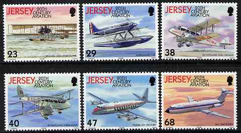 Jersey 2003 Centenary of Powered Flight set of 6 unmounted mint, SG 1074-79, stamps on aviation