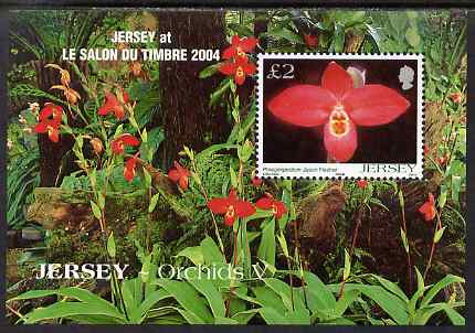 Jersey 2004 Jersey Orchids (5th series) perf m/sheet for Paris Stamp Exhibition unmounted mint, SG MS1157, stamps on flowers, stamps on orchids, stamps on stmp exhibitions