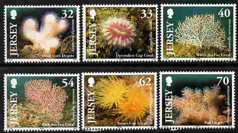 Jersey 2004 Corals set of 6 unmounted mint, SG 1163-68, stamps on , stamps on  stamps on marine life