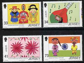 Jersey 2006 Europa - Children's Stamp Designs set of 4 unmounted mint, SG 1260-63, stamps on , stamps on  stamps on europa, stamps on  stamps on flags, stamps on  stamps on music, stamps on  stamps on costume, stamps on  stamps on arts