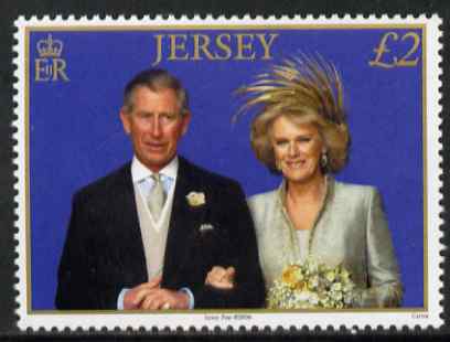 Jersey 2006 First Wedding Anniversary of Prince Charles & Duchess of Cornwall Â£2 unmounted mint, SG 1271, stamps on royalty