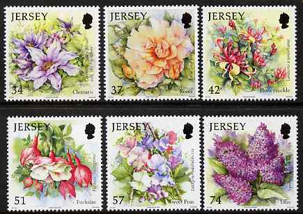 Jersey 2007 Summer Flowers set of 6 unmounted mint, SG 1320-25, stamps on , stamps on  stamps on flowers