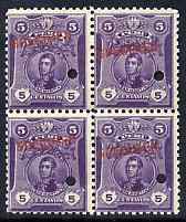Peru 1909 San Martin 5c violet block of 4 each with small security punch hole and overprinted SPECIMEN (14 x 2.25 mm) unmounted mint, ex file copy from ABNCo archives, as SG 376, stamps on , stamps on  stamps on peru 1909 san martin 5c violet block of 4 each with small security punch hole and overprinted specimen (14 x 2.25 mm) unmounted mint, stamps on  stamps on  ex file copy from abnco archives, stamps on  stamps on  as sg 376