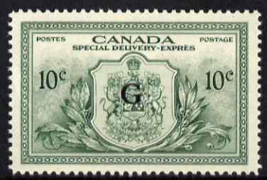 Canada 1950 KG6 Official 10c Special Delivery opt'd G unmounted mint SG OS21, stamps on , stamps on  stamps on canada 1950 kg6 official 10c special delivery opt'd g unmounted mint sg os21