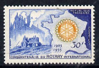 France 1955 Rotary (with Tractor) unmounted mint SG 1235, stamps on , stamps on  stamps on rotary    farming   transport     tractors